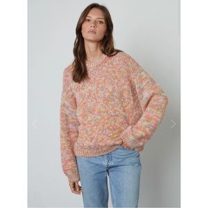 NWOT Velvet by Graham & Spencer Trix Crew Neck Sweater Size Small Multi